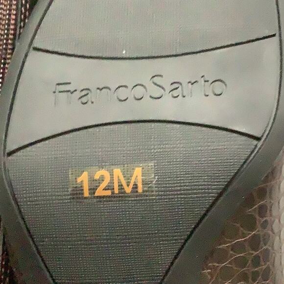 Franco Sarto Croc-Embossed Heeled Boots in Rich Brown - Picture 5 of 5